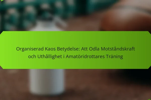 Organiserad Kaos Betydelse: Att Odla Motståndskraft och Uthållighet i Amatöridrottares Träning